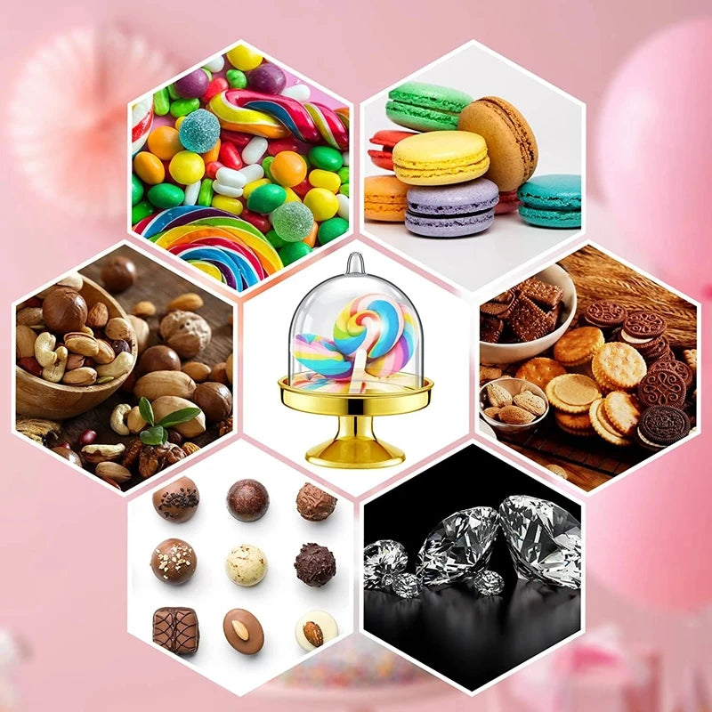 Clear Mini Cupcake Dessert Display Stand with Lid – 4/8pcs Cupcake Display Stand Babs