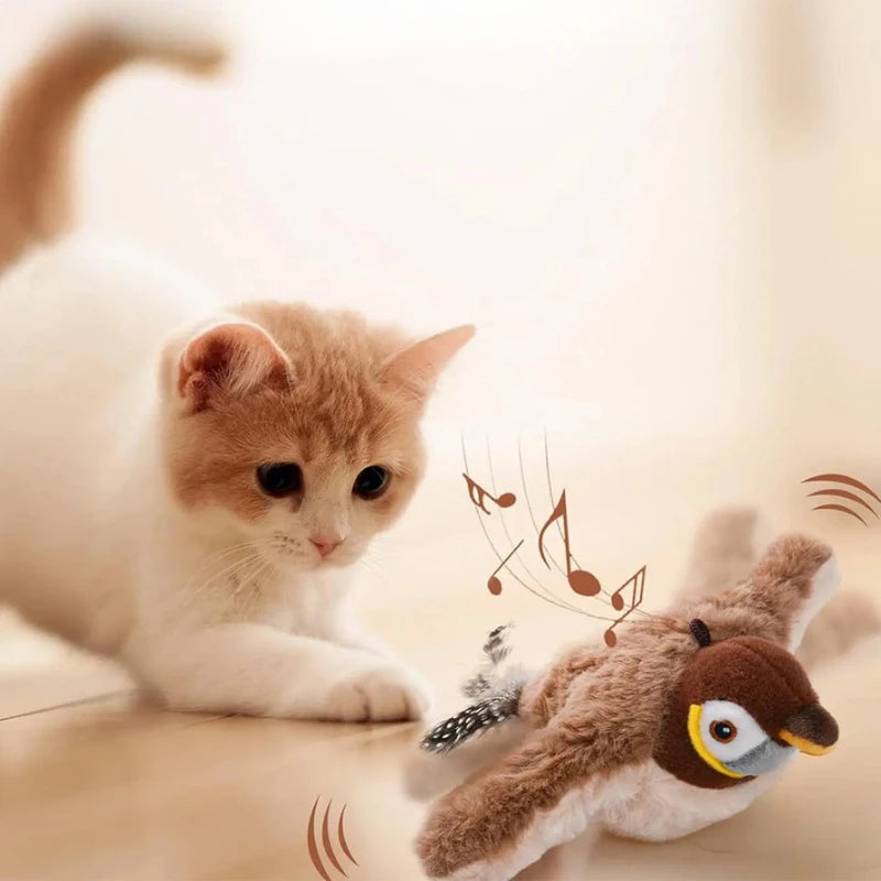 Interactive Electric Bird Cat Toy with Catnip | USB Rechargeable Interactive Cat Toy Babs