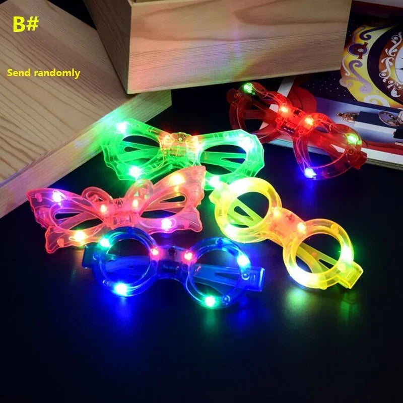 LED Blinking Cartoon Glow Glasses – 20pcs Party Pack LED Party Glasses Babs B2