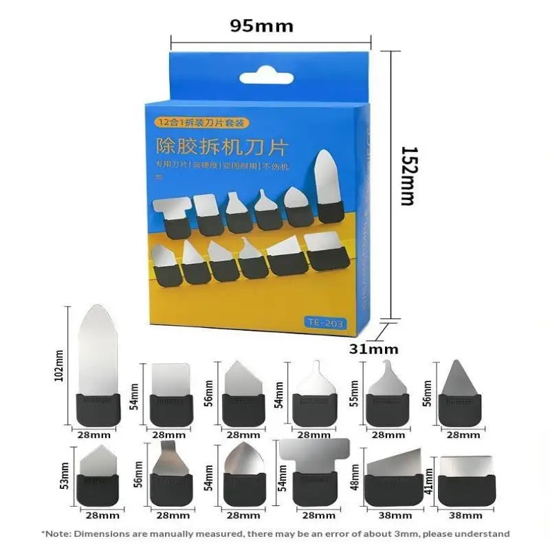 12-in-1 Metal Disassembly Blade Set for Phone & Electronics Electronics Repair Tool Babs