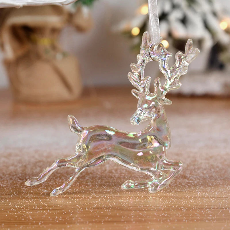 Acrylic Christmas Ornaments – Elk, Angel & Bell Pendants 2024 Christmas Tree Ornaments Babs