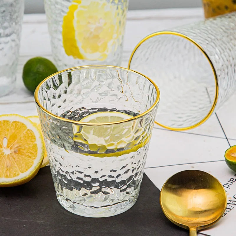 Hammered Glass Cup – Transparent Mug for Tea, Coffee & Milk Glass Drinking Cup Babs