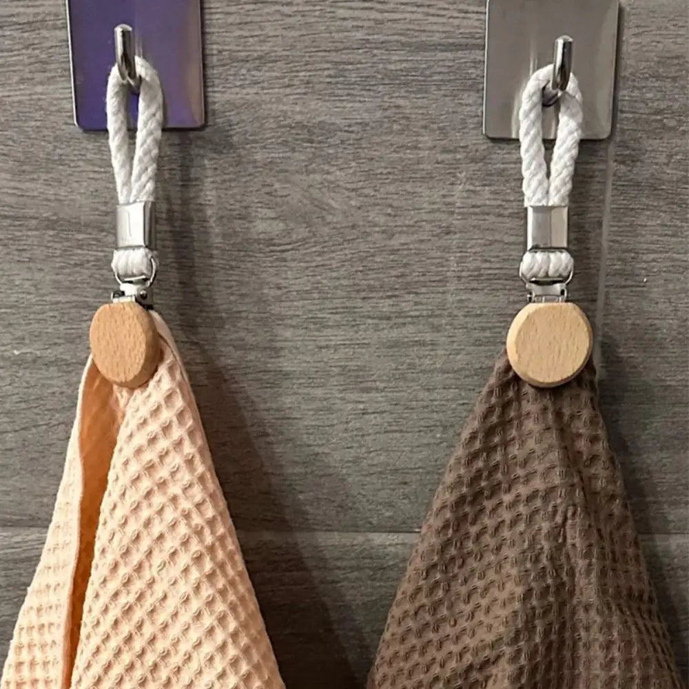 4-Pack Braided Cotton Towel Hanging Clips – Woven Rope Clamps Towel Hanging Clips Babs