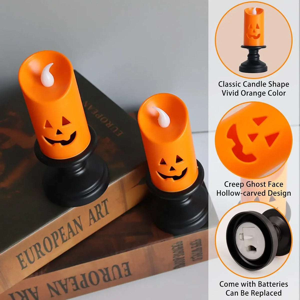 Pumpkin Flameless LED Candle Light – Halloween Party Decor Flameless LED Candle Babs