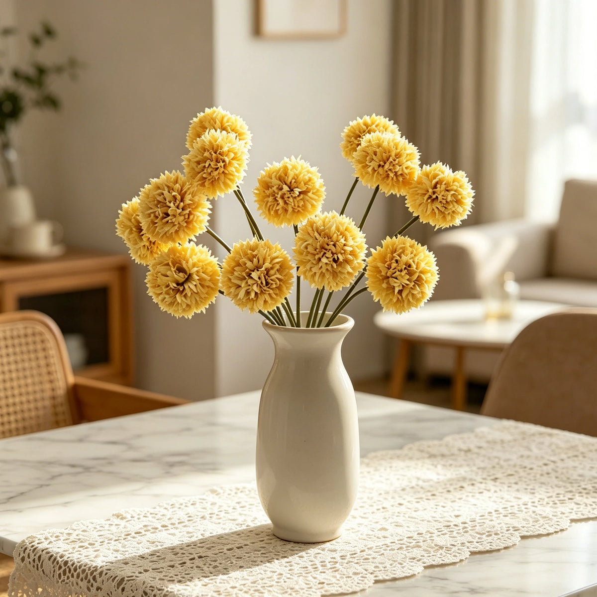 Silk Chrysanthemum Artificial Flower Bouquet – Wedding & Home Artificial Flower Bouquet Babs