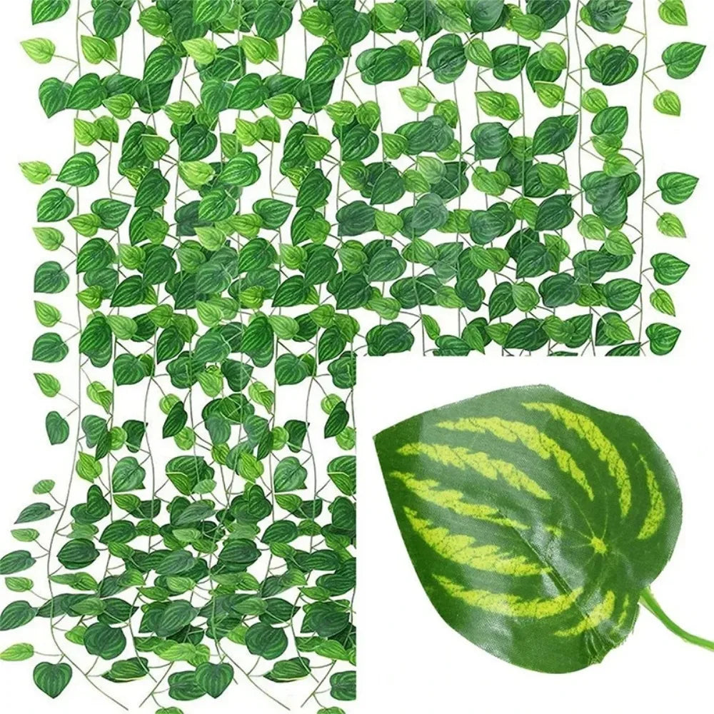 Artificial Ivy Garland Silk Leaf Vine – 2M to 10M | Home & Wedding Artificial Ivy Garland Babs Creeper Leaves 8M (4 String)