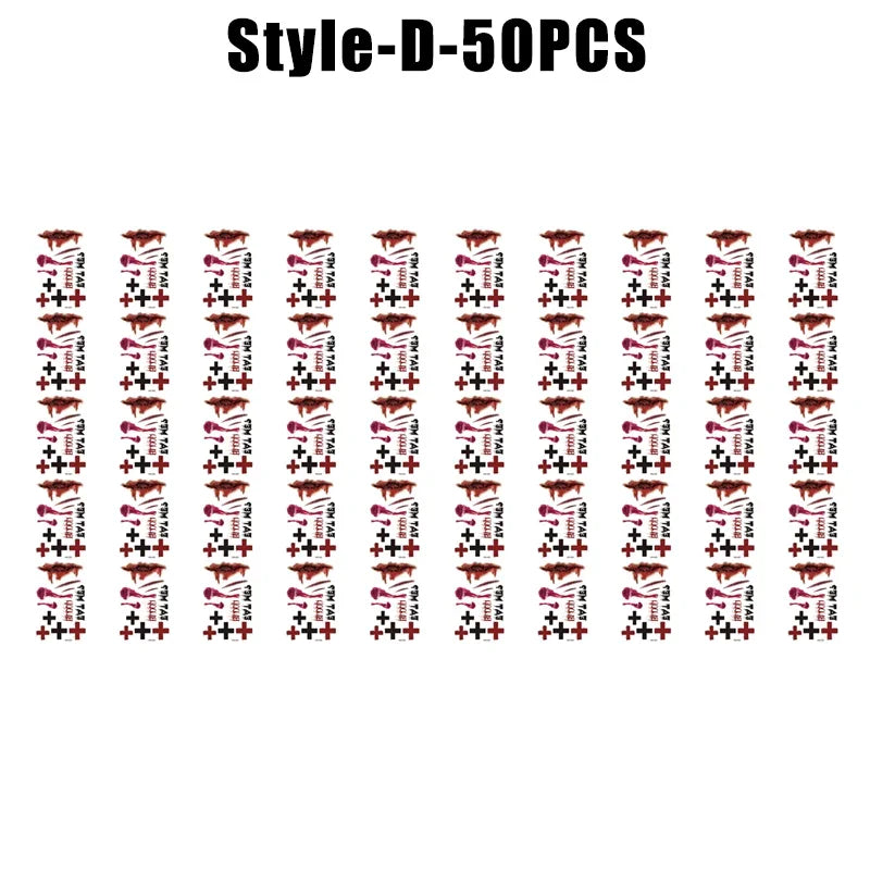 Halloween Wound Temporary Tattoos – Realistic Blood FX Costume Temporary Tattoo Babs D-50PCS