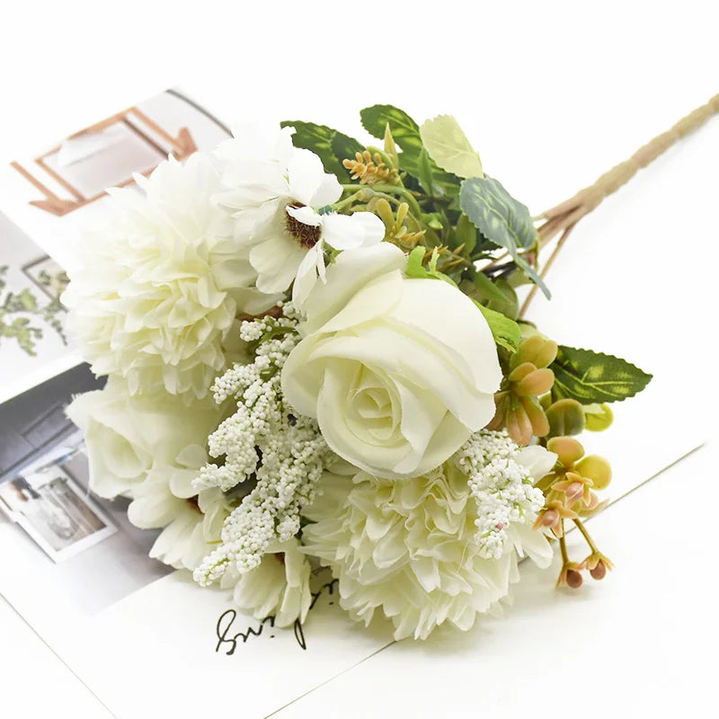 Artificial Silk Rose Bouquet – Wedding & Home Décor Artificial Flower Bouquet Babs color 1 2 pcs
