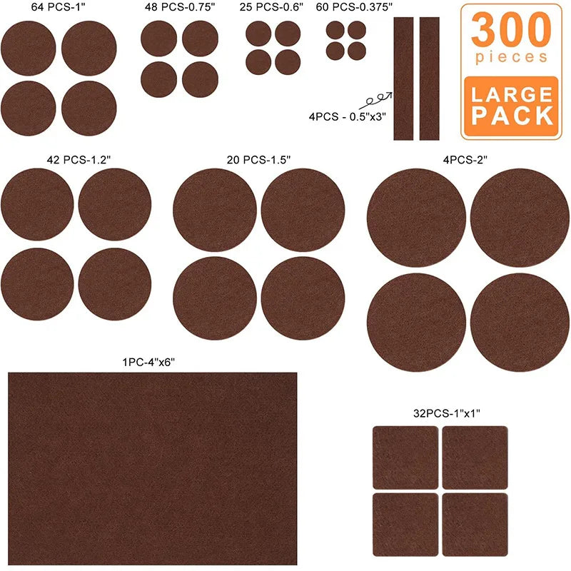 300 Pcs Self-Adhesive Felt Furniture Pads – Floor Protection Furniture Floor Pads Babs