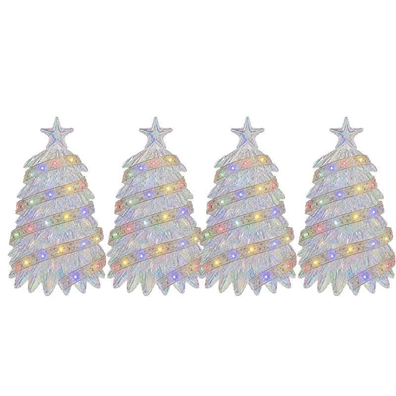 4D Rainbow Chrome Christmas Tree Foil Balloon 92x54cm Christmas Foil Balloon Babs iridescent-4PCS 92x54cm