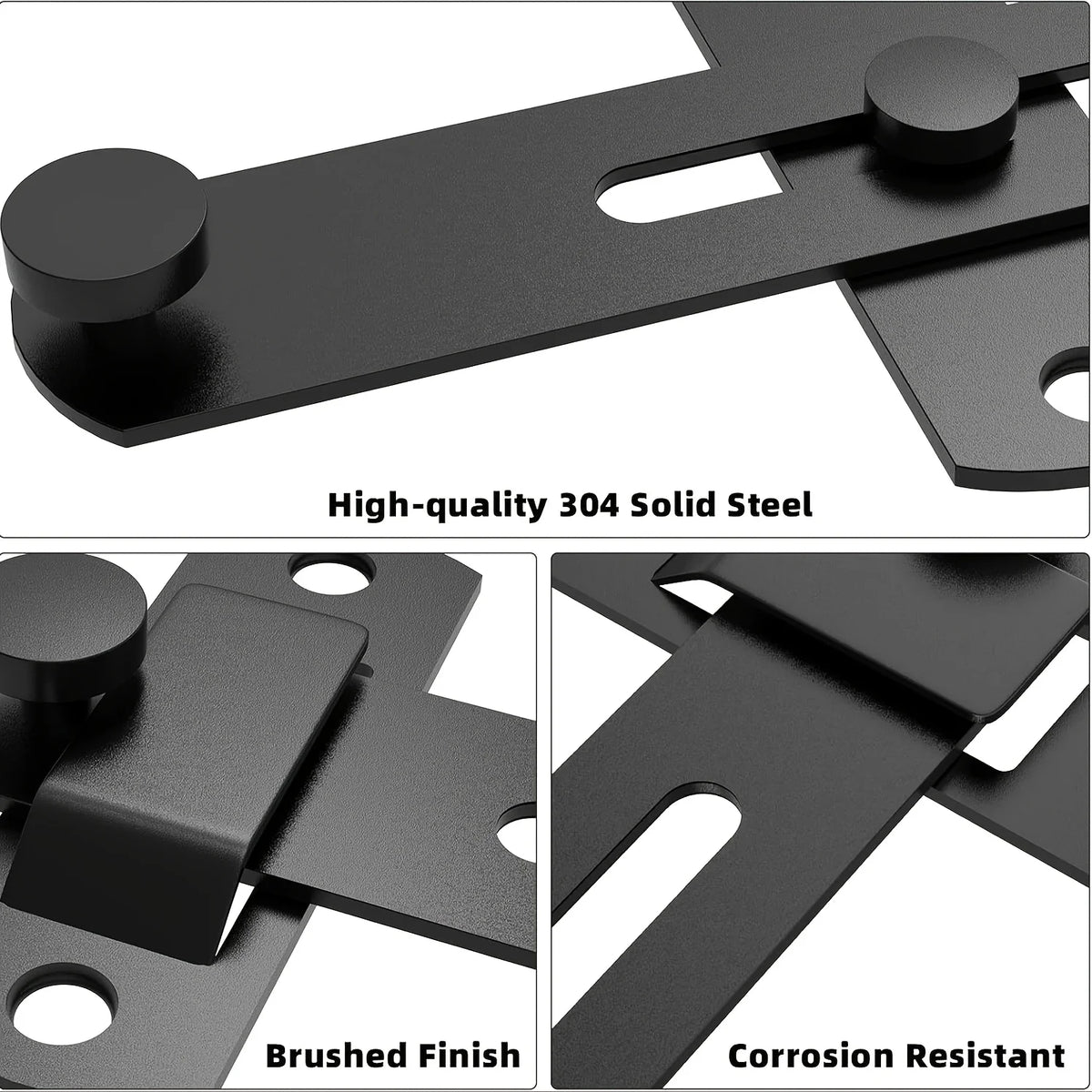 Stainless Steel Barn Lock 180° Flip Latch + 2 Keys – Easy Install Door Lock Latch Babs