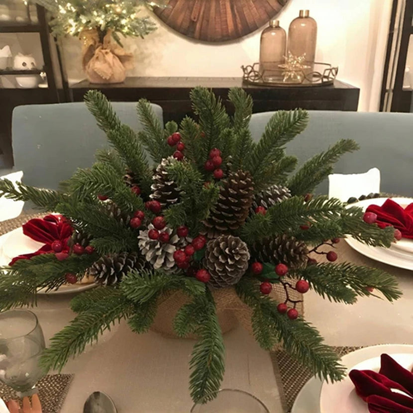 TTCY Artificial Mini Christmas Tree Branches 10/30 Pcs Artificial Plant Branches Babs