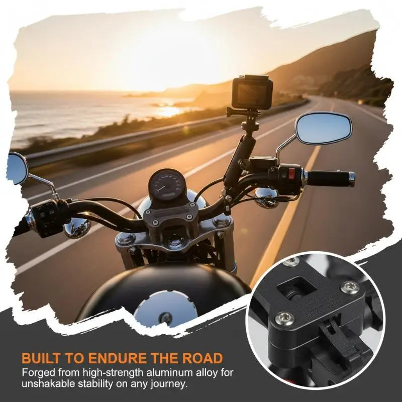 360° Motorcycle Camera Mount – Aluminum Alloy Universal Holder Camera Mount Babs