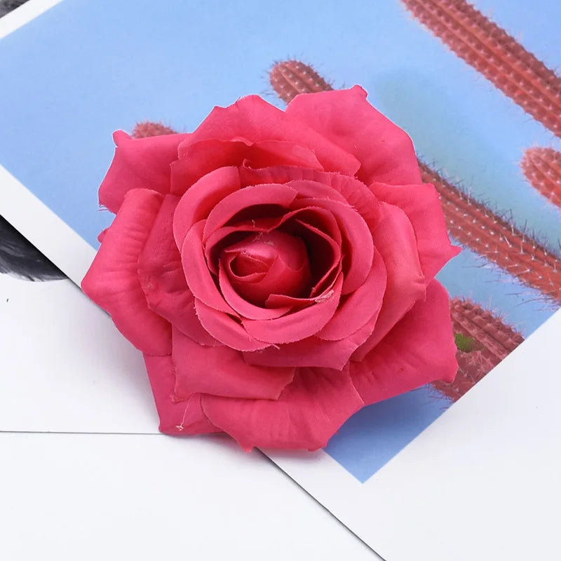 Silk Rose Artificial Flowers 5/10 Pcs – Wedding & Home Décor Artificial Silk Flowers Babs color 4 5 Pieces