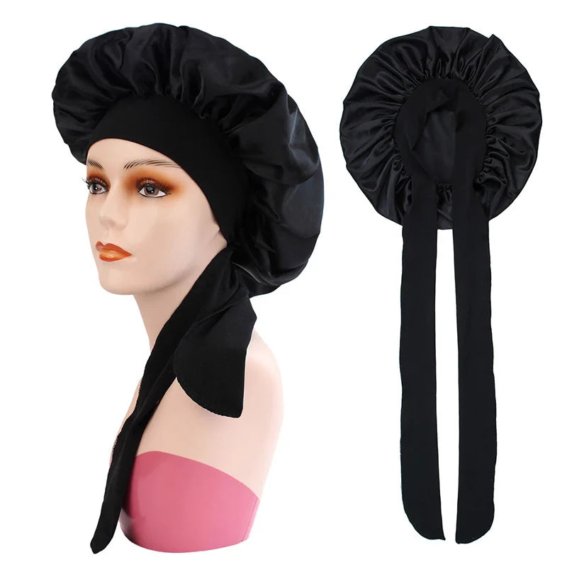 Women's Elastic Sleeping Hat – Solid Color Hair Care Cap Sleeping Hair Cap Babs 1PCS 4