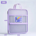 A4 Waterproof Document Bag Multi-Layer Zipper File Pouch Document File Bag Babs Purple