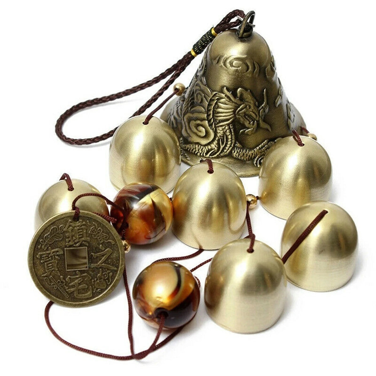 6 Copper Bell Metal Wind Chimes – Outdoor Yard & Garden Decor Outdoor Wind Chimes Babs