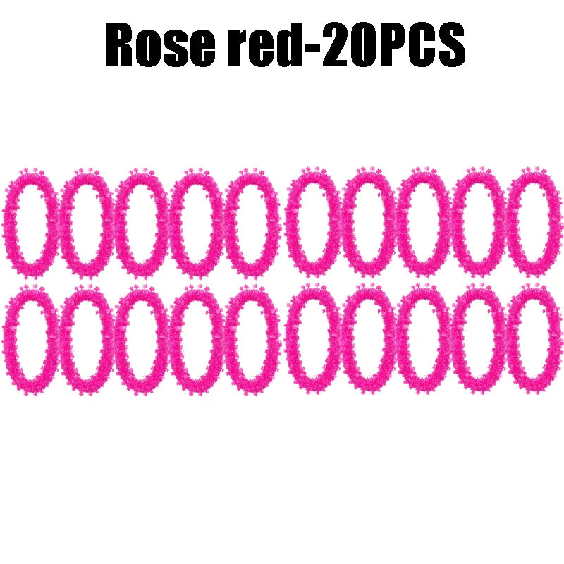 Flower Garland Glow Necklaces UV Blacklight Party Set 16pc Glow Party Necklace Babs Rose red-20PCS 45CM