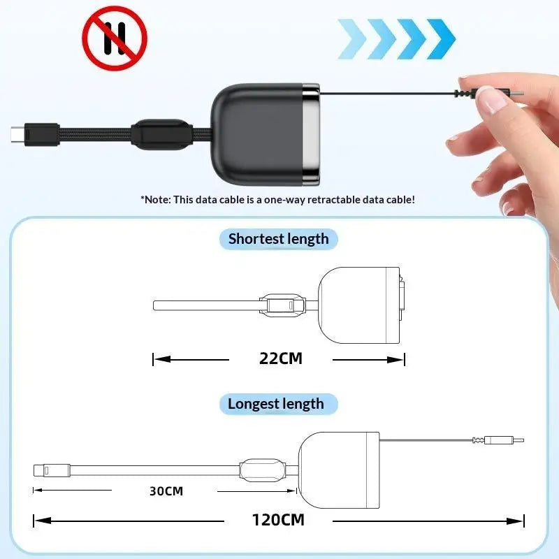 240W USB-C Retractable Fast Charge Cable – Magnetic Storage USB-C Charging Cable Babs