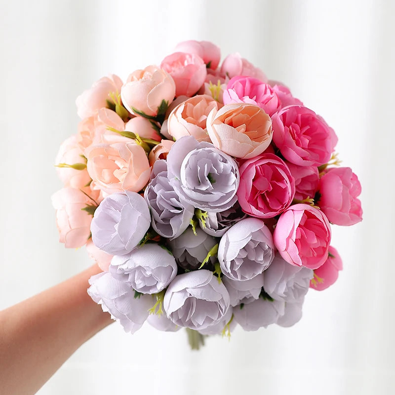 27-Head Silk Rose Artificial Flowers – Wedding & Home Décor Artificial Silk Flowers Babs