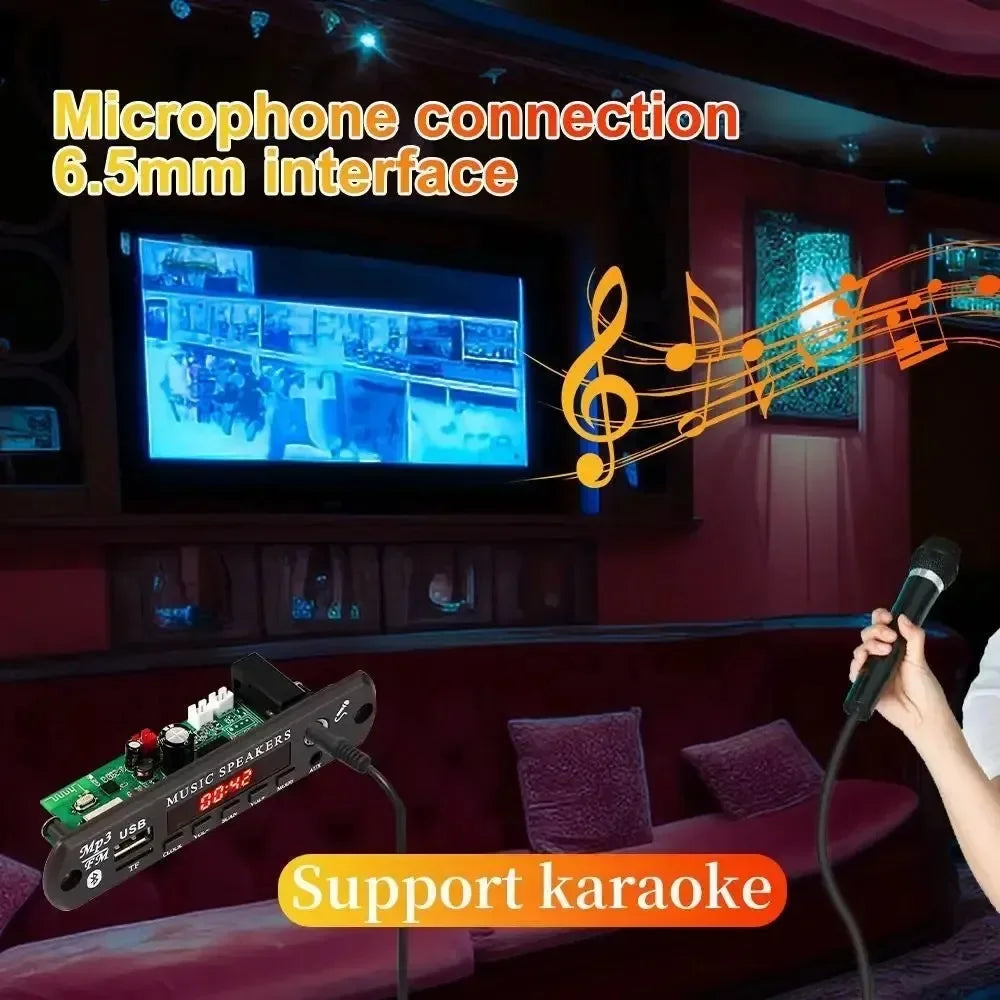 KEBIDUMEI 60W Bluetooth 5.3 MP3 Decoder Board USB FM Handsfree MP3 Decoder Amplifier Babs