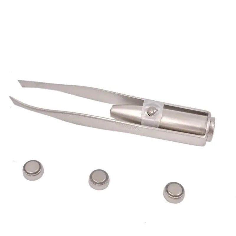 2-Pack LED Eyebrow Tweezers – Stainless Steel Grooming Tool LED Eyebrow Tweezers Babs
