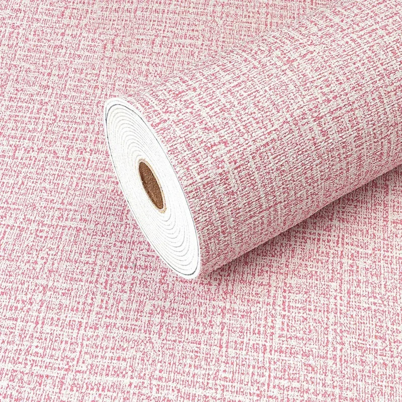3D Self-Adhesive Wallpaper – Waterproof Wall Panel Decor Self-Adhesive Wallpaper Babs Linen Pink 1000cmx50cm