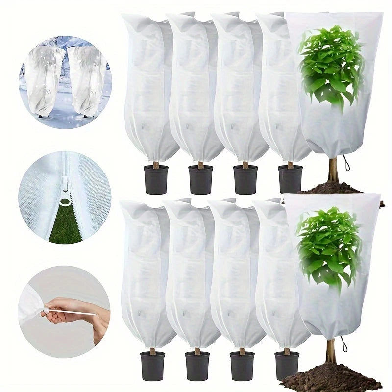 Large Plant Frost Protection Covers with Zipper & Drawstring Plant Frost Cover Babs