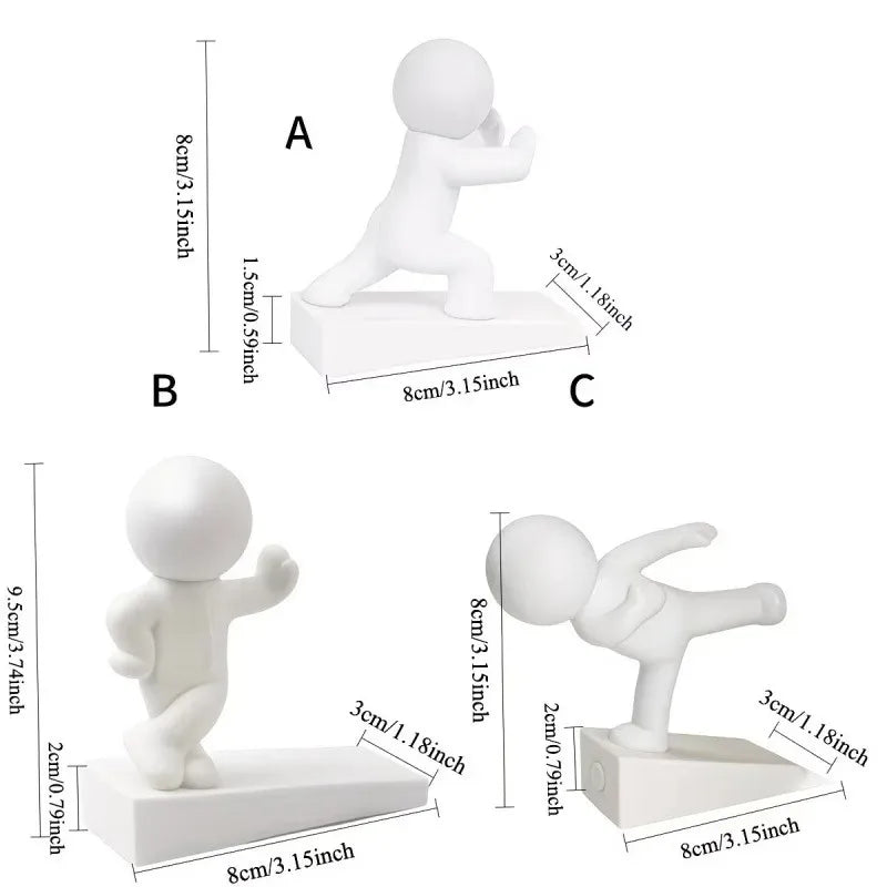 Cartoon Action Figure Door Stop – No-Drill, Non-Slip Bumper Decorative Door Stop Babs