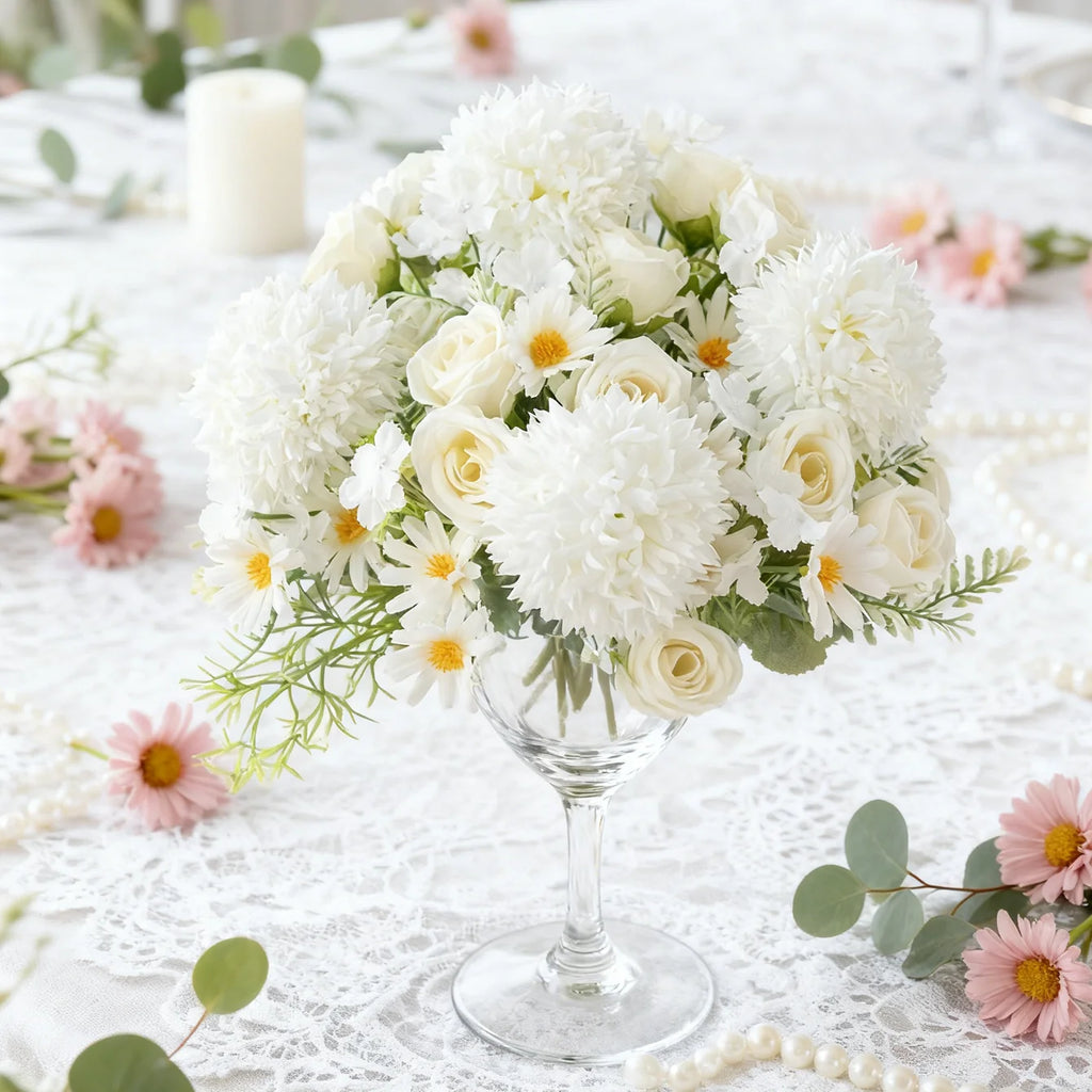 Artificial Silk Rose & Chrysanthemum Flowers – Wedding Bouquet Artificial Flower Bouquet Babs