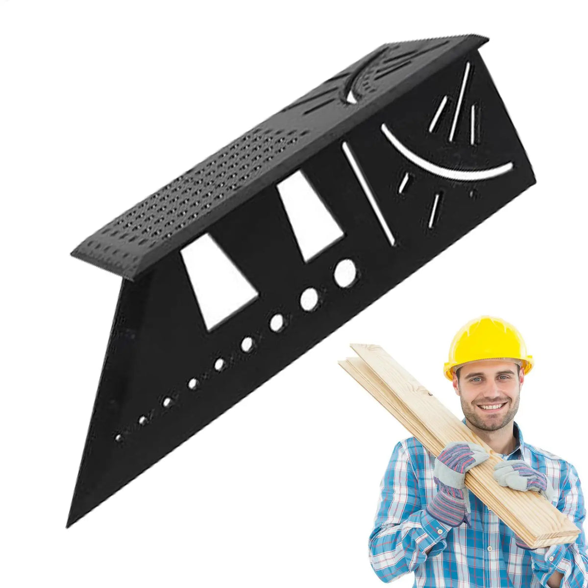 3D Dovetail Woodworking Square Ruler – 45/90 Degree Angle Woodworking Square Ruler Babs