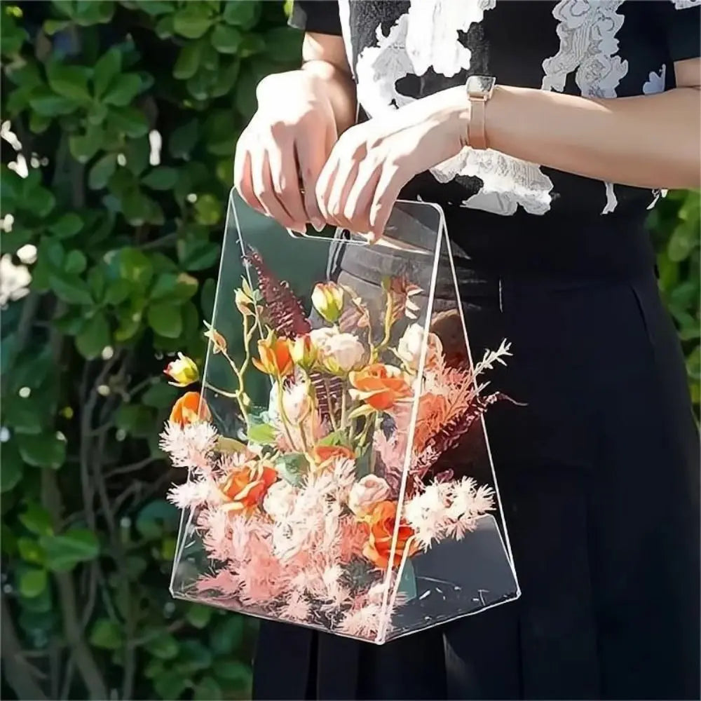 Transparent Acrylic Flower Box – Reusable Bouquet Gift Bag Flower Gift Box Babs