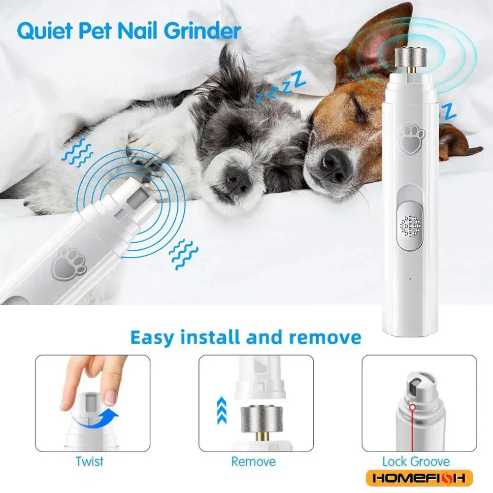 Electric Pet Nail Grinder – USB Rechargeable, 2-Speed Dog & Cat Pet Nail Grinder Babs