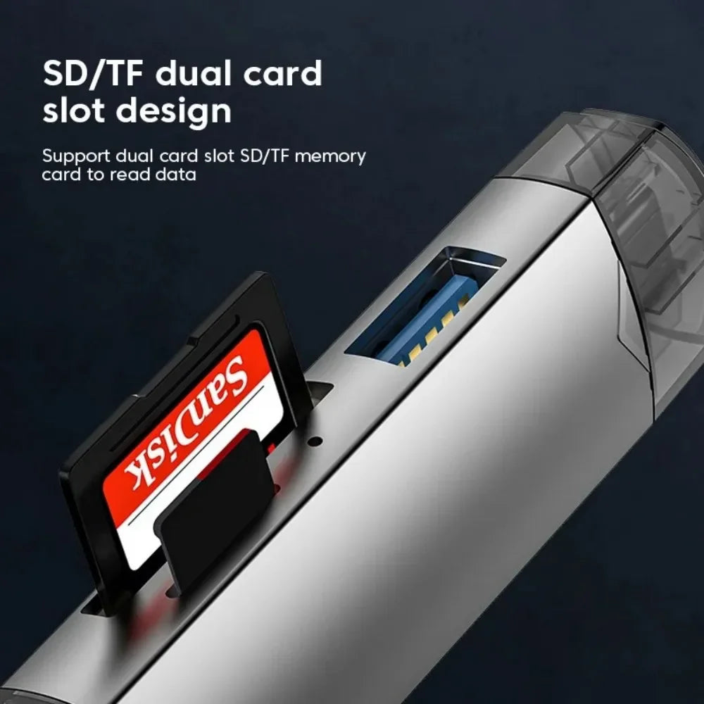 KEBIDUMEI 6-in-1 USB 3.0 OTG Card Reader – Type-C & Micro USB USB Card Reader Babs