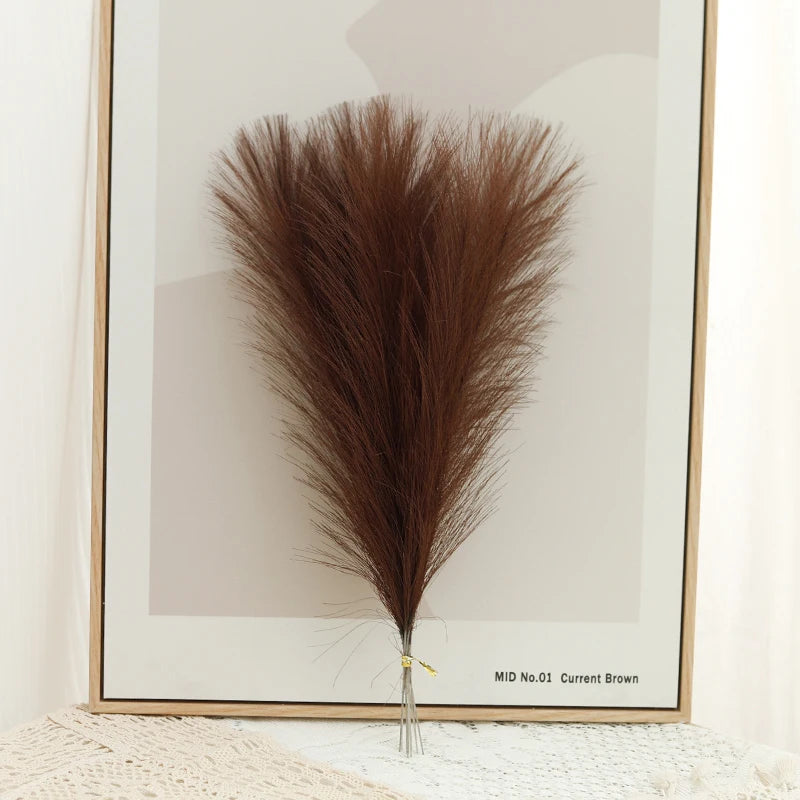 10-Piece Artificial Pampas Grass Bouquet – Boho Home Decor Artificial Floral Bouquet Babs Brown