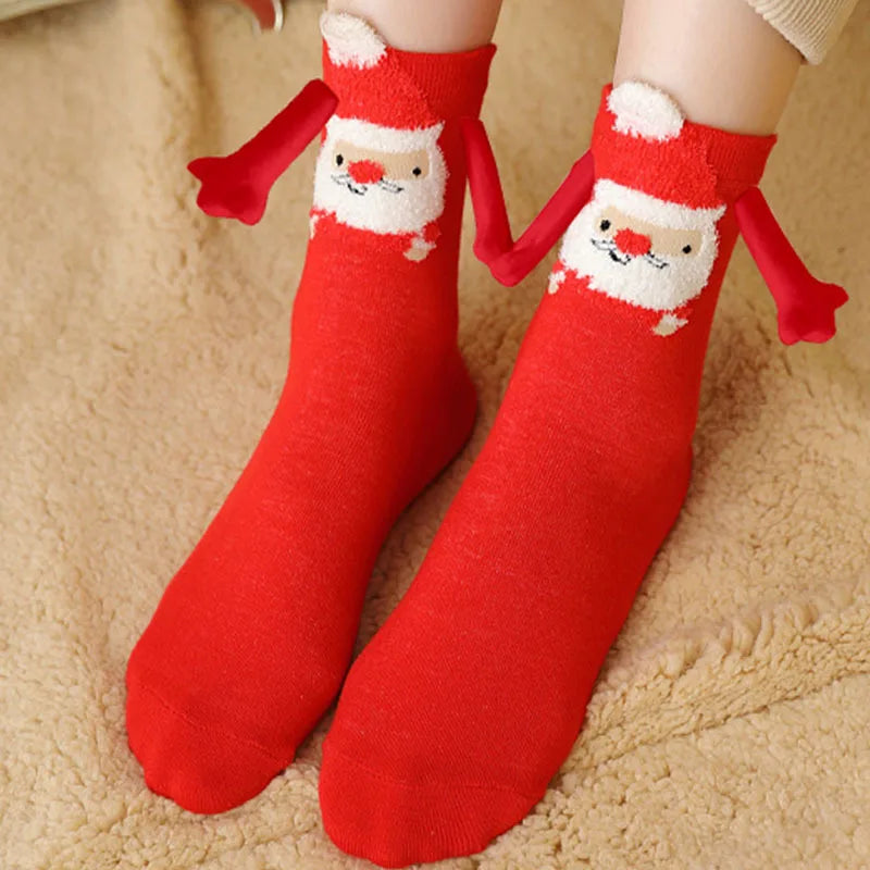 Christmas Magnetic Couple Socks – Festive Cotton Holiday Gift Novelty Couple Socks Babs 10Pairs 3