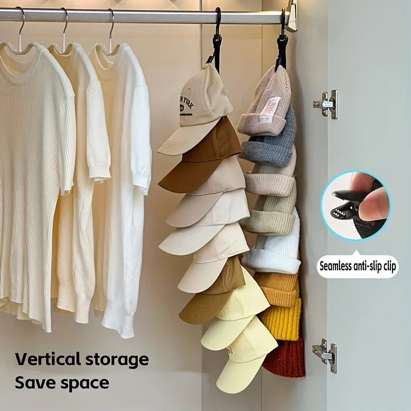 71.5cm Hat Hanger – Holds 8 Baseball Caps | Closet Organizer Hat Storage Hanger Babs