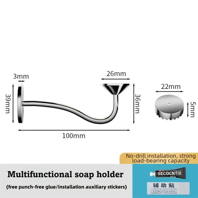 Stainless Steel Magnetic Soap Rack – Wall-Mounted Self-Draining Magnetic Soap Dish Babs Bracket Nail-Free