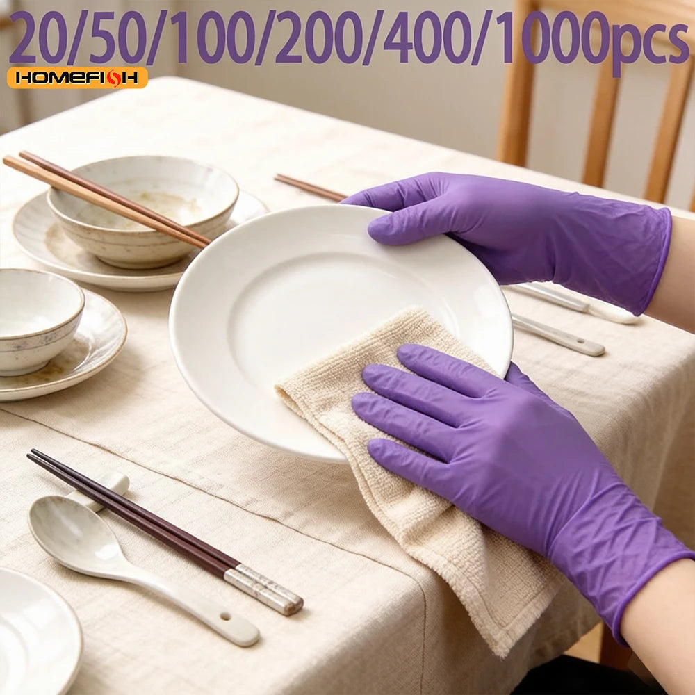 50-Pack Disposable Purple Nitrile Gloves – Kitchen & Garden Disposable Nitrile Gloves Babs