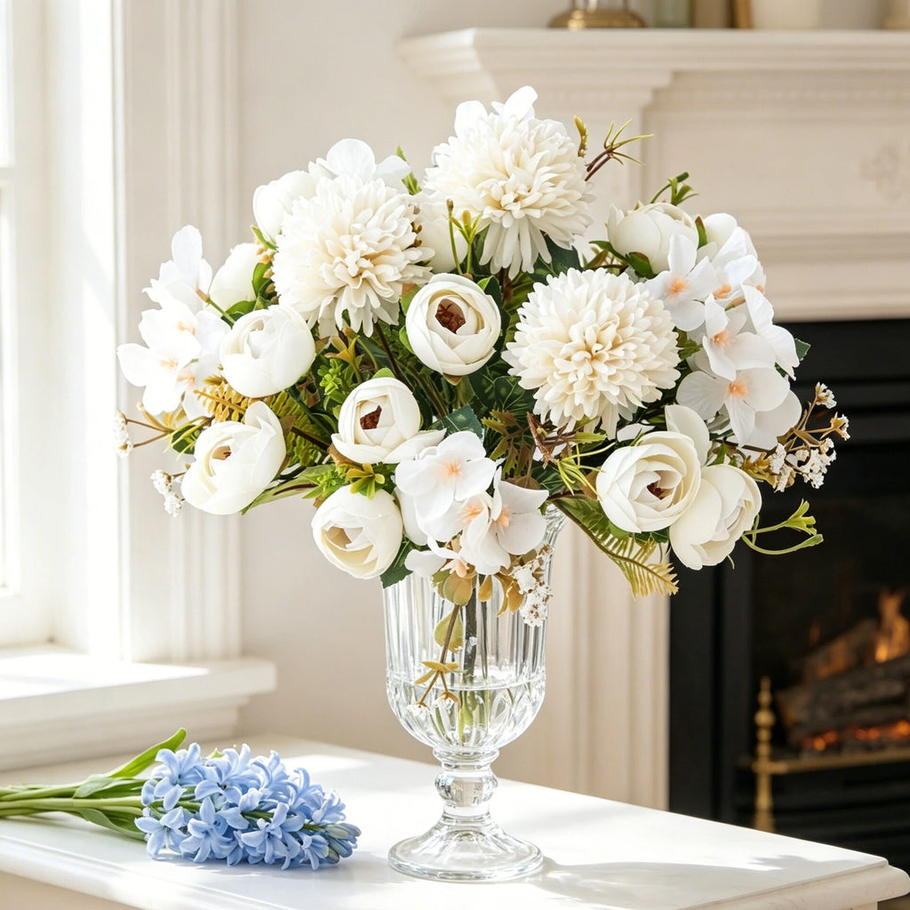 Artificial Silk Hydrangea Bouquet – Wedding & Home Décor Artificial Flower Stem Babs