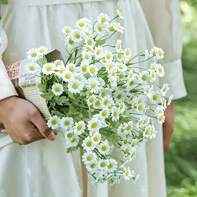 Artificial Silk Daisy Bouquet – Fake Flowers for Home & Wedding Artificial Flower Bouquet Babs