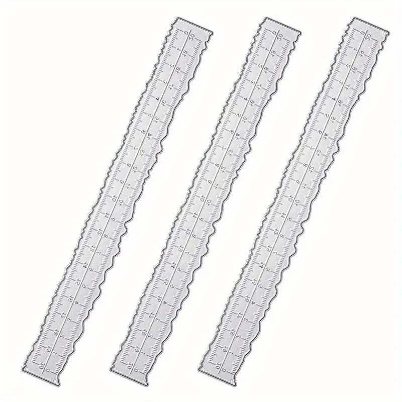 3-Piece Metal Irregular Edge Rulers for Scrapbooking & Crafts Craft Ruler Set Babs 3pcs