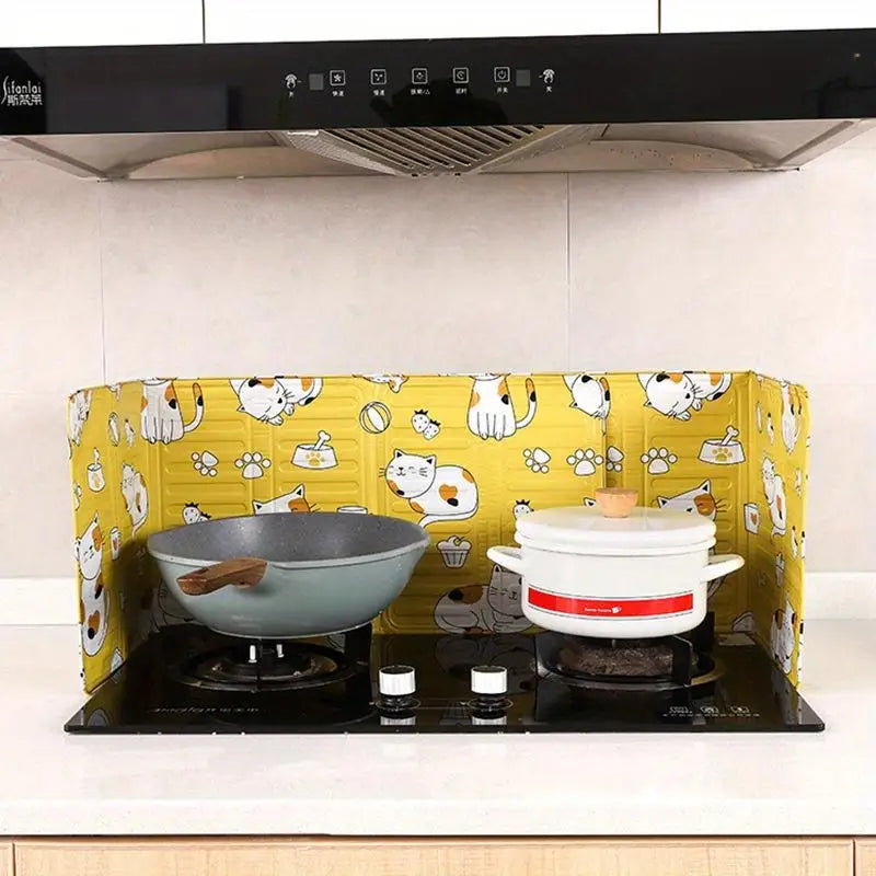 2pcs Cartoon Aluminum Range Hood Protector for Gas Stoves Range Hood Protector Babs