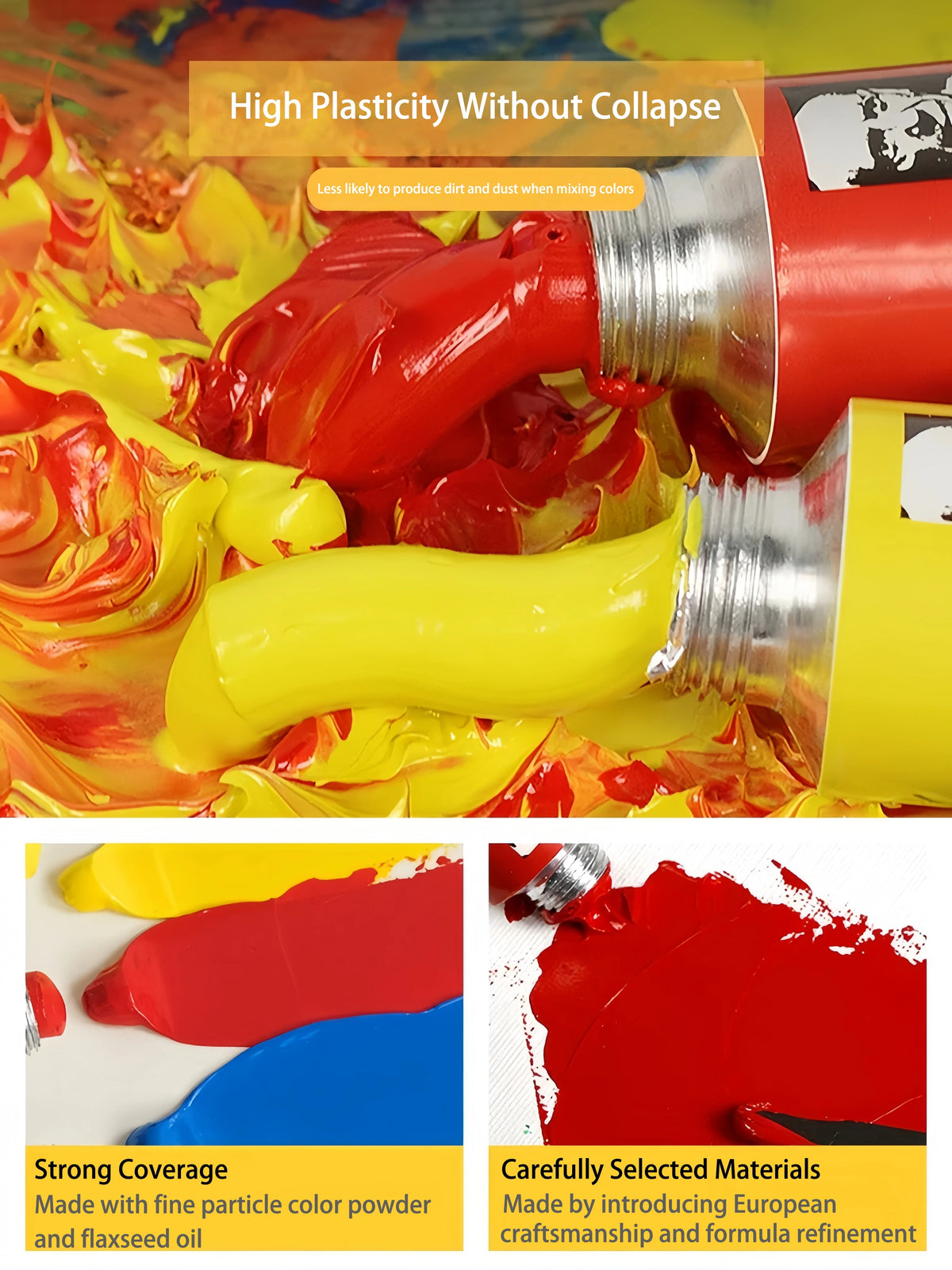 50ml Large Tube Oil Paints – Non-Toxic, Mixable Art Supplies Oil Paint Set Babs