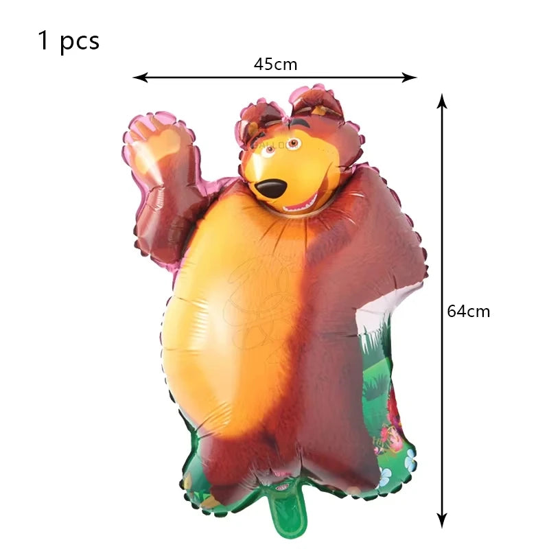 Bear Theme Kids Birthday Party Kit – Plates, Cups & Balloons