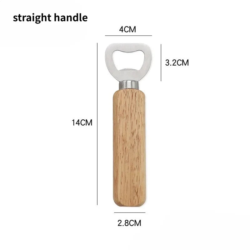 Solid Wood Handle Beer Bottle Opener – Stainless Steel Cap Remover Bottle Opener Babs A