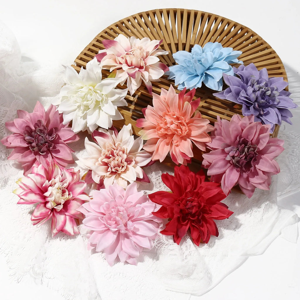 5/10Pcs 9cm Artificial Silk Chrysanthemum Heads for Wedding & Home Artificial Flower Heads Babs