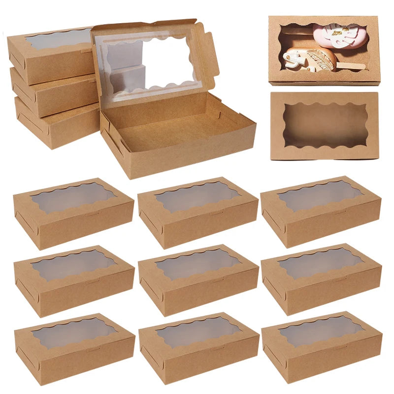 Windowed Kraft Gift Boxes for Candy, Cookies & Party Favors Gift Packaging Boxes Babs