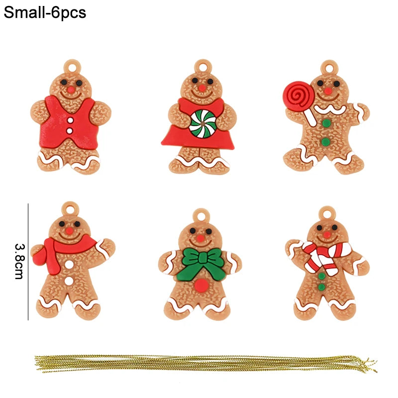 Gingerbread Man Christmas Tree Ornaments – Hanging Pendants Christmas Tree Ornaments Babs 6Pcs-K