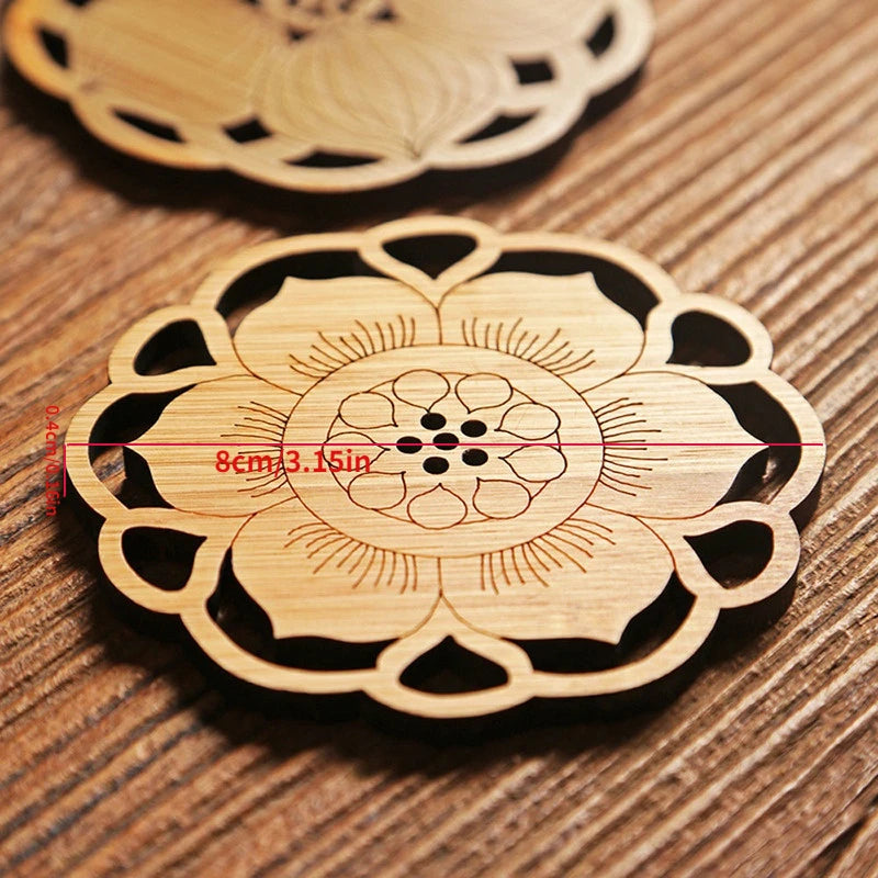 Bamboo Lotus Root Round Coaster – Eco-Friendly Table Mat Bamboo Coaster Babs